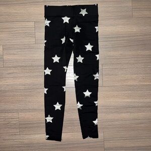 TEREZ: Black High Waisted Leggings w/ Silver Stars
